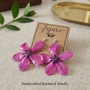 Pink Cyclamen Flower Earrings